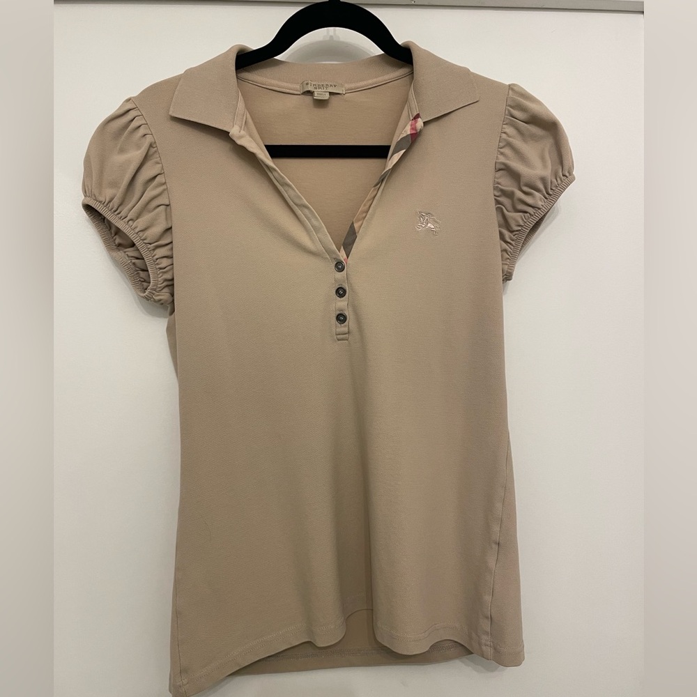 Authentic Burberry Beige Button Down Shirt - Size Large